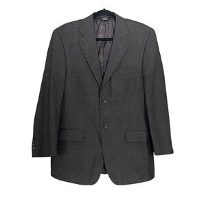 ALFRED SUNG Men’s Wool Blazer Windowpane Print Grey 40R